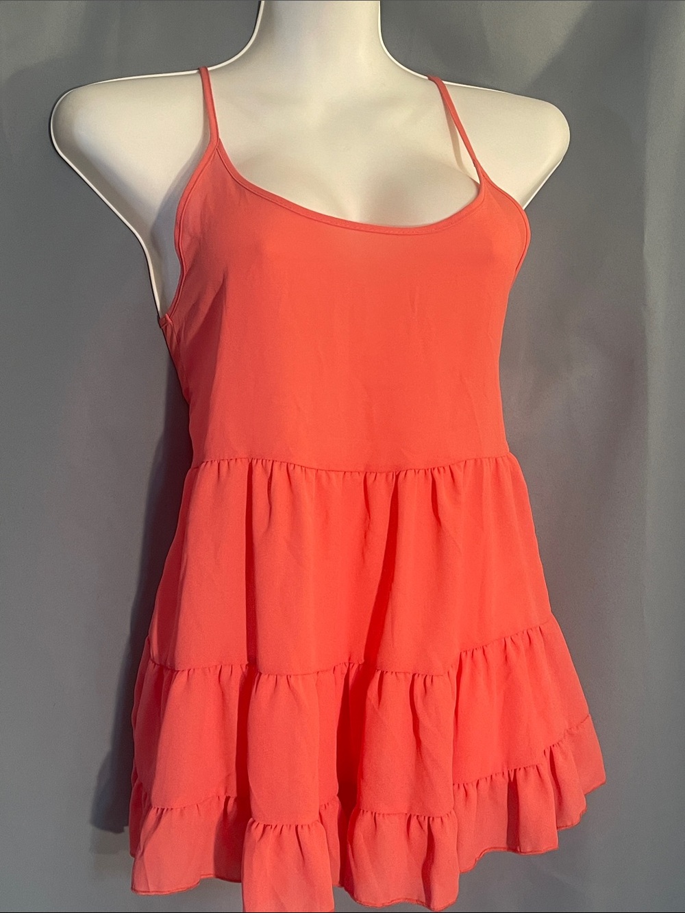 Rue21 Coral Tiered Spaghetti Strap Camisole